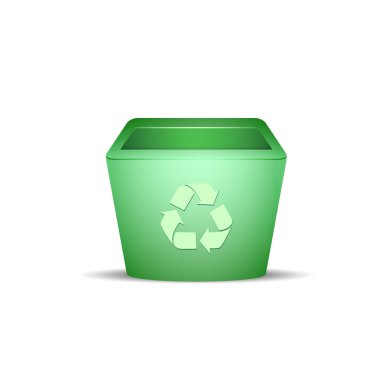 Plastic recycle trash can clipart