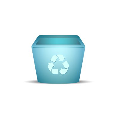 Plastic recycle trash can clipart