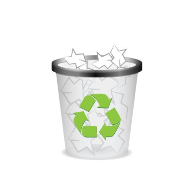 Plastic recycle trash can clipart