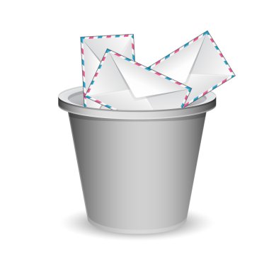 Envelopes in the trash clipart