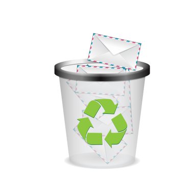 Envelopes in the trash clipart