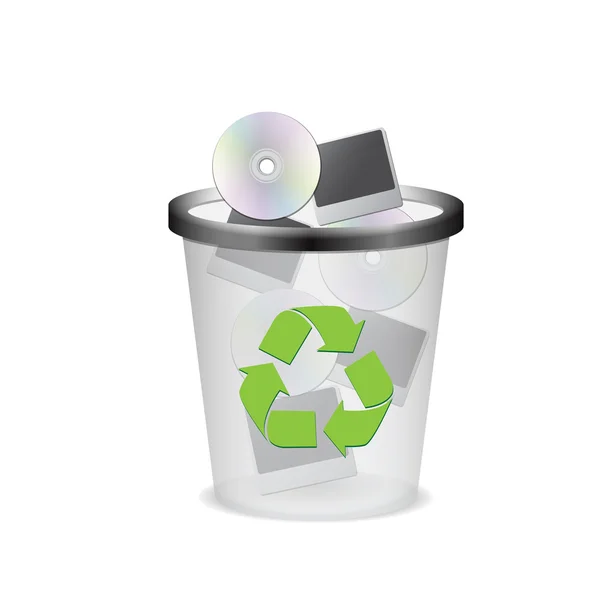 Ένα καλάθι των σκουπιδιών για ανακύκλωση — Διανυσματικό Αρχείο