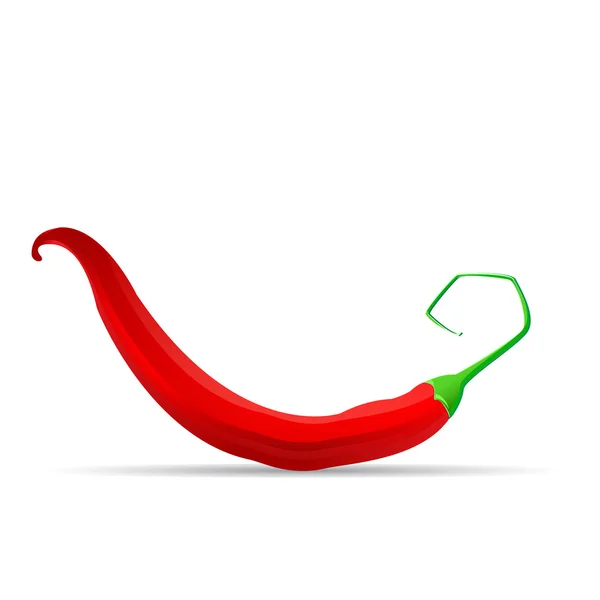 Röd varm chilipeppar isolerad på vitt — Stock vektor
