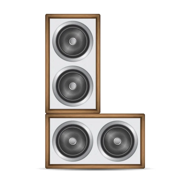 Zwei Lautsprecher isoliert auf weißem Hintergrund — Stockvektor