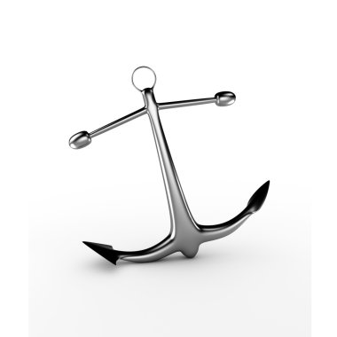 3d anchor on white background clipart