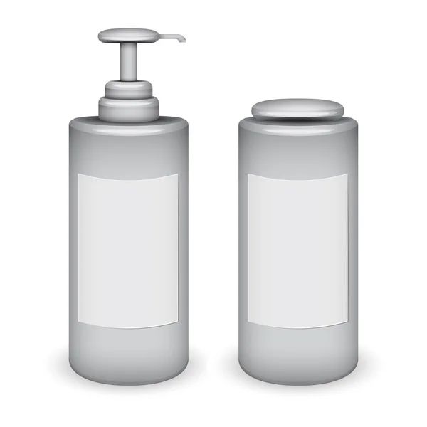 Vetor cosméticos sabão e gel recipientes — Vetor de Stock