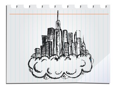 hand drawn skyscrapers clipart