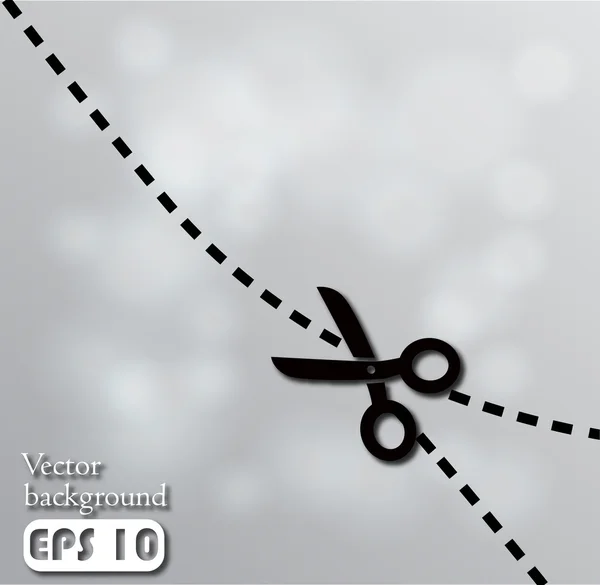 Vector illustration of scissors cut paper — Stock Vector