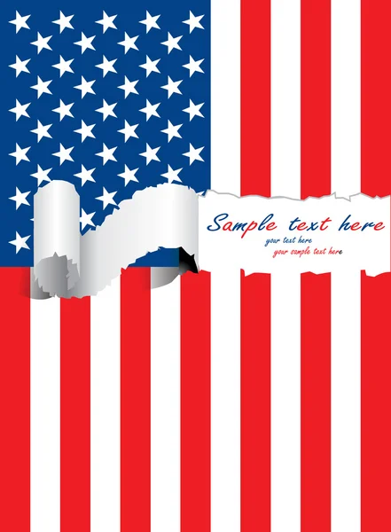 Bandeira dos EUA rasgada —  Vetores de Stock