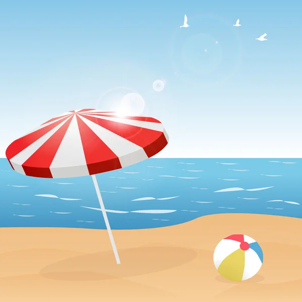 Strand parasoll — Stock vektor
