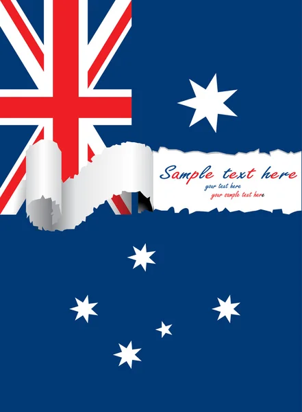 Avustralya bayrağı yırtık — Stok Vektör