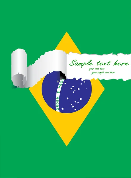 Bandeira do brasil rasgada — Vetor de Stock