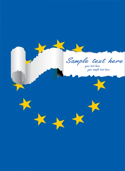 Rippade Europeiska unionens flagga — Stock vektor