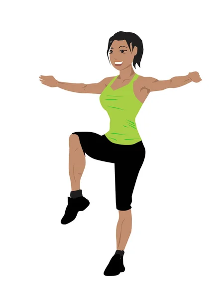 Fitness cvičení žen — Stockový vektor