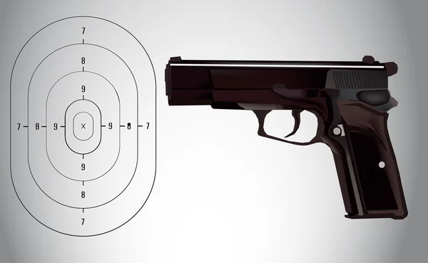 銃およびターゲットのためのベクトル図 — ストックベクタ