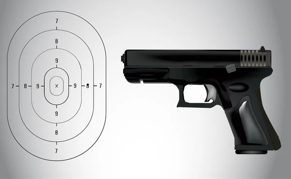 銃およびターゲットのためのベクトル図 — ストックベクタ