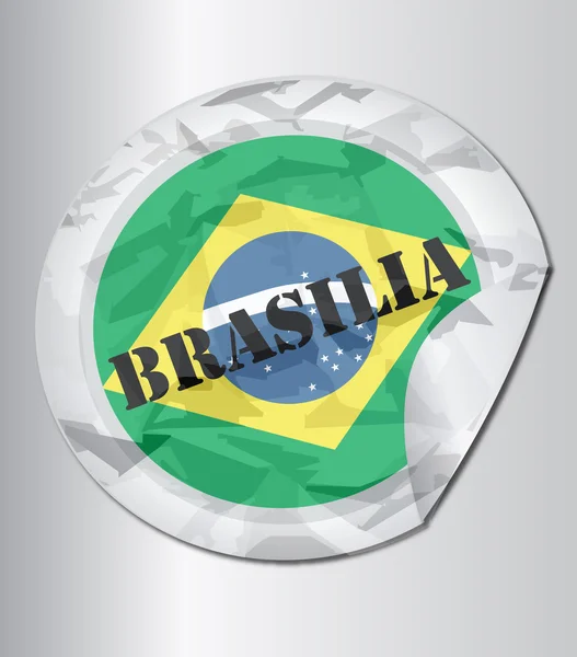 Brasilien flagga tag — Stock vektor