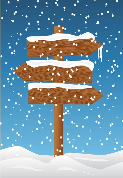 Planka på snö — Stock vektor