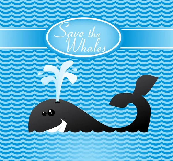 Salvar as baleias — Vetor de Stock