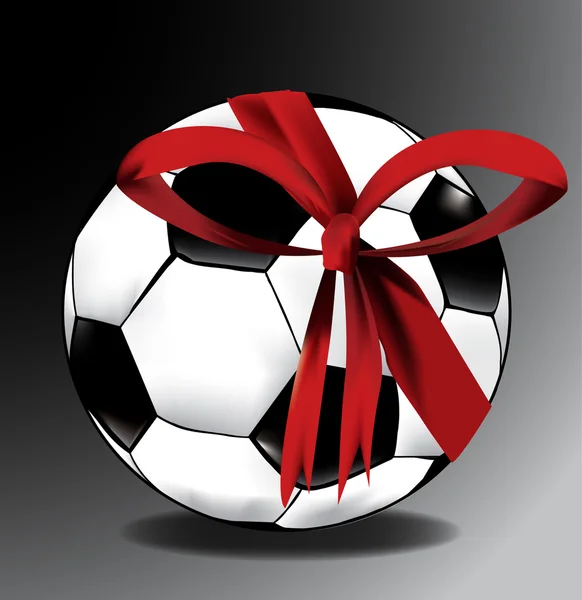 Gift soccer ball — Stock Vector