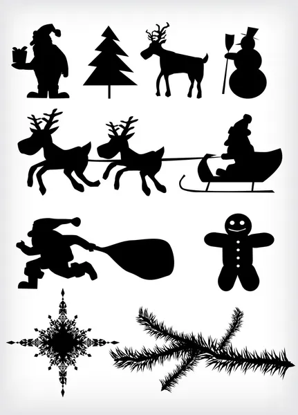 stock vector Christmas silhouette