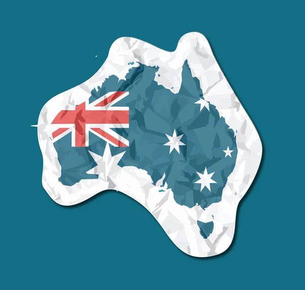 Avustralya bayrağı kağıt etiket — Stok Vektör
