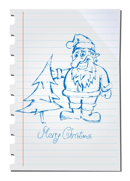 El çizimi Noel Baba — Stok Vektör