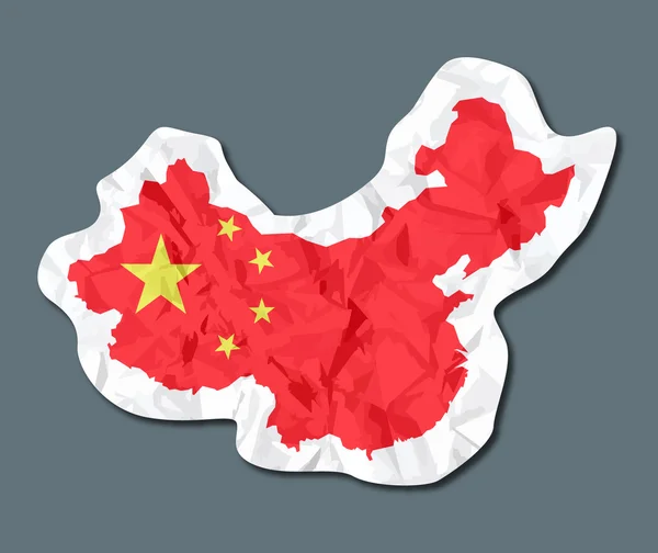 Китай прапор папір тег — стоковий вектор