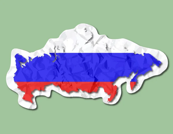 Etiqueta de papel bandera de Rusia — Vector de stock