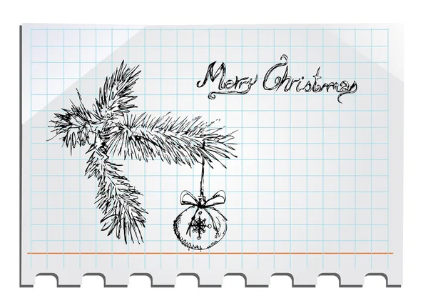 Frohe Weihnachten von Hand gezeichnet — Stockvektor