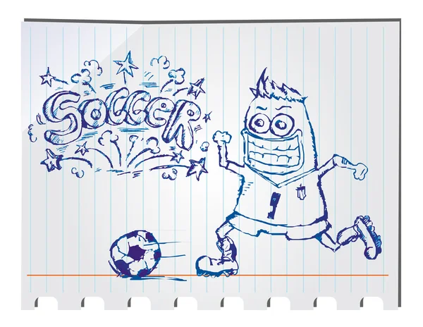 Handgezeichneter Fußball — Stockvektor