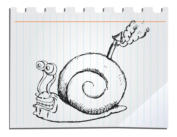 stock vector hand drawn snail