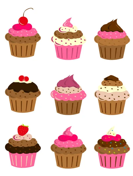 Cup cake set — Stock Vector