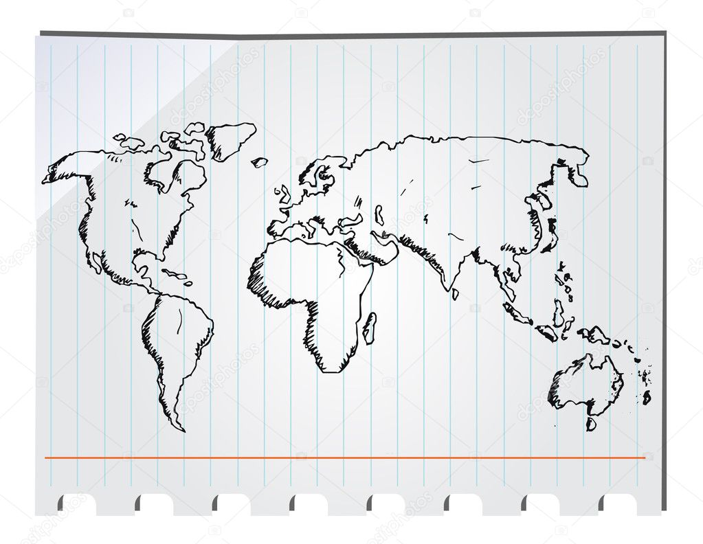 World Map Hand Drawn Hand Drawn World Map — Stock Vector © Robin2b