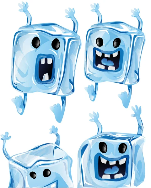 Cubes de glace de bande dessinée — Image vectorielle