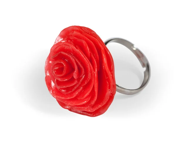 Ring of red roses. The product of the plastic clay — Stock Photo, Image