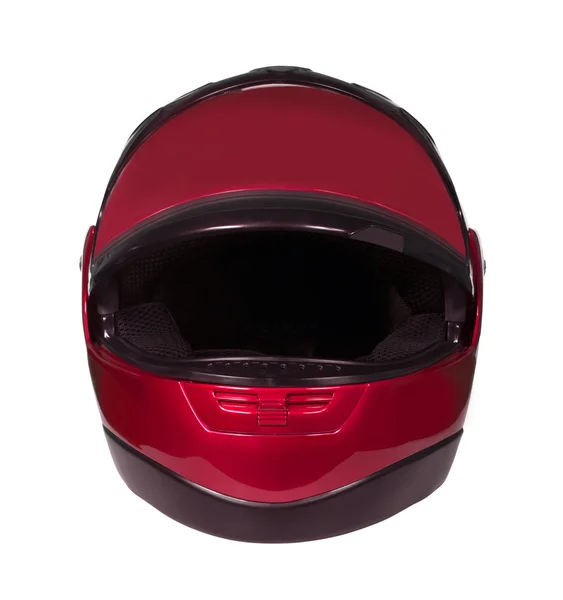 在红色摩托车头盔 — 图库照片