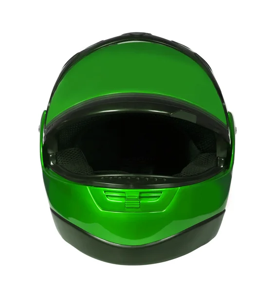 Casco moto verde —  Fotos de Stock