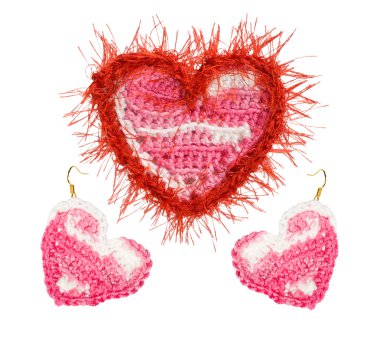 A set of knitted accessories. Gift for Valentine's Day clipart