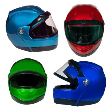 Motorcycle helmet on a white background clipart