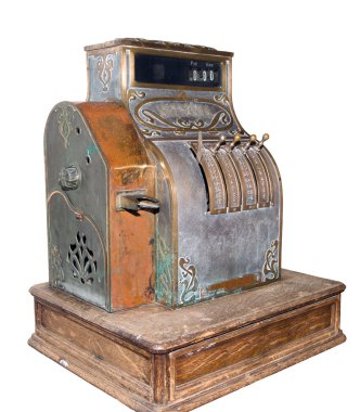 Museum a cash register on a white background clipart