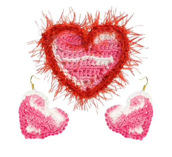A set of knitted accessories. Gift for Valentine's Day — Stock Photo, Image