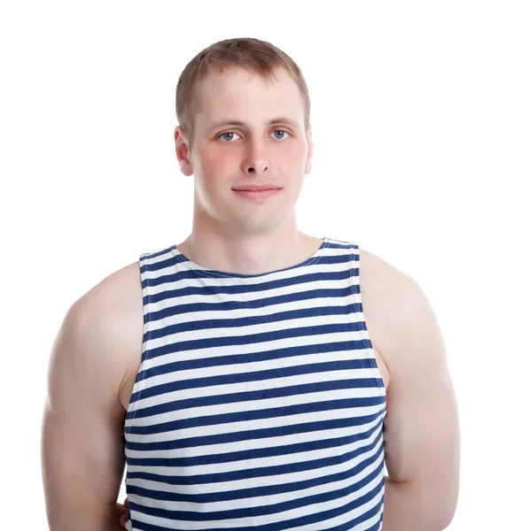 stock image The sailor in a striped shirt