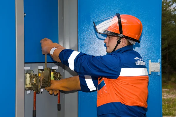 Elektriska strömavbrott på transformatorstationen — Stockfoto