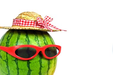 Watermelon with sunglasses clipart