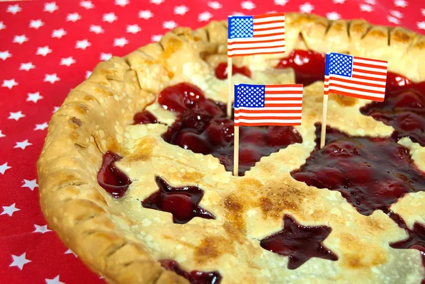 Patriotyczne ciasto wiśniowe — Zdjęcie stockowe