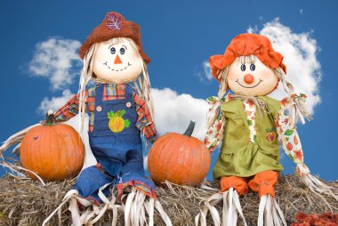Autumn Scarecrow Couple clipart