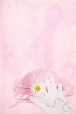 Pink Hat with ribbon clipart