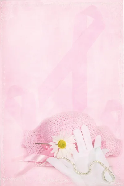 Pink Hat with ribbon — Stock Photo, Image