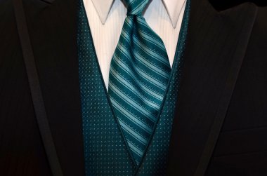 Teal tie with tuxedo clipart